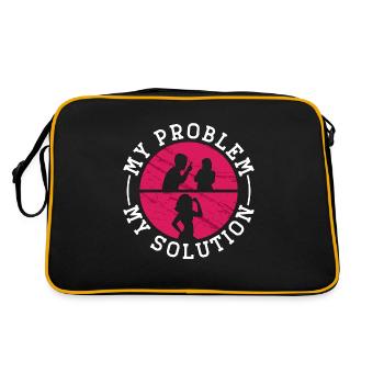 Low Carb Diet Lover My Problem My Pictogram Mom - Retro Tasche - Schwarz/Gold - Hinten