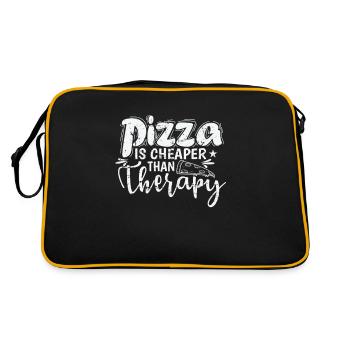 Pizza is cheaper than Therapy Salami - Retro Bag - black/gold - Back