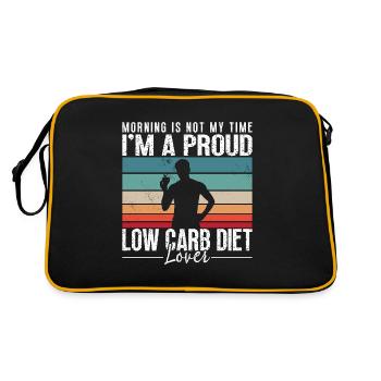 Low Carb Diet Lover Morning Is Not My Time Keto - Retro Tasche - Schwarz/Gold - Hinten