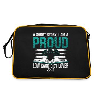 Low Carb Diet Lover A Short Story I Am A Carb Diet - Retro Tasche - Schwarz/Gold - Hinten