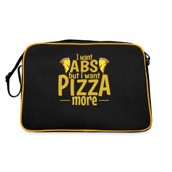 I want Abs but I want more Pizza - Retro Bag - black/gold - Back