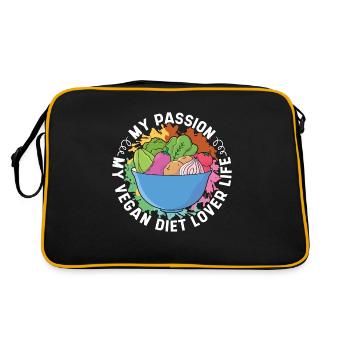 Vegan Diet Lover My Passion My Veganism Meatless - Retro Bag - black/gold - Back