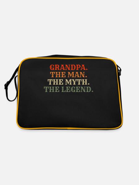 Grandpa Gifts - Retro Tasche - Schwarz/Gold - Hinten