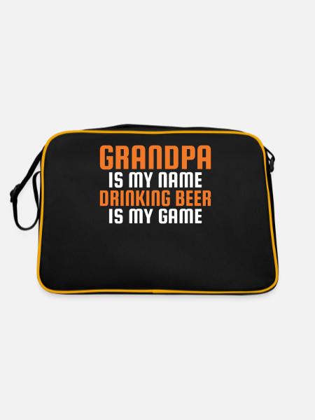 Grandpa Gifts - Retro Tasche - Schwarz/Gold - Hinten
