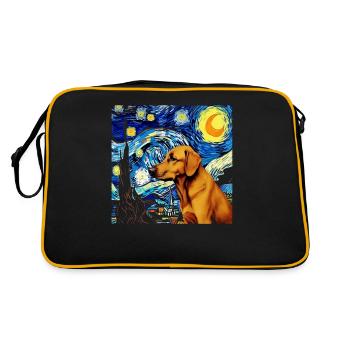 Berger allemand Chien drôle Œuvre d'art populaire - Sac Retro - noir/or - Dos