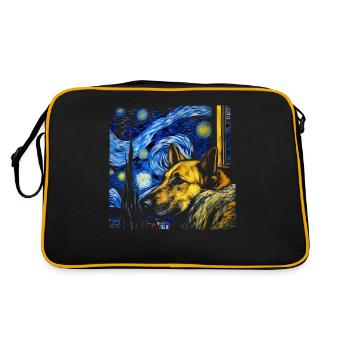 Berger allemand Chien drôle Œuvre d'art populaire - Sac Retro - noir/or - Dos