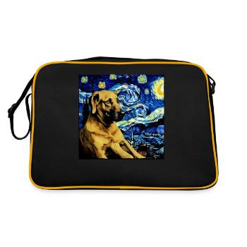 Berger allemand Chien drôle Œuvre d'art populaire - Sac Retro - noir/or - Dos