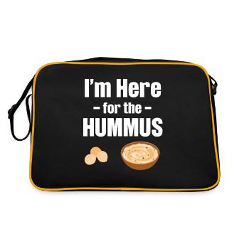 Je suis ici pour le houmous falafel juif - Sac Retro - noir/or - Dos
