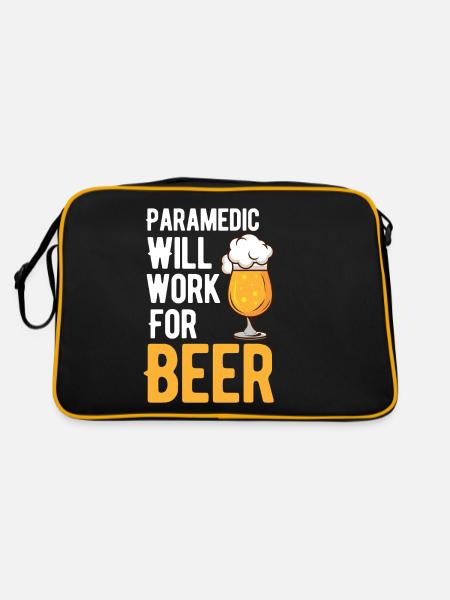 Rettungssanitäter Wird Für Beer Boyfriend Medical - Retro Tasche - Schwarz/Gold - Hinten