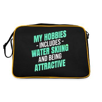 Zu Meinen Hobbys Gehören Wasserski Und - Retro Tasche - Schwarz/Gold - Hinten