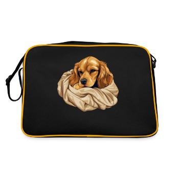 Chiot Chien Mignon Cocker Épagneul - Sac Retro - noir/or - Dos