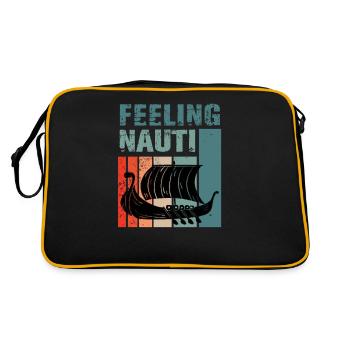 funny sail hobby sailor accessories motorboat - Retro Bag - black/gold - Back