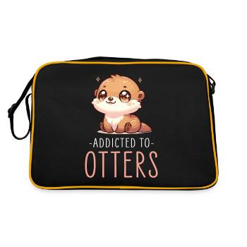 Adorable Illustration de loutre mignonne parfaite pour la loutre - Sac Retro - noir/or - Dos