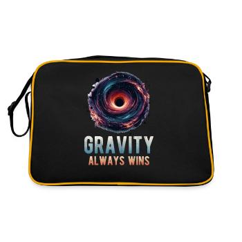 Astrophysics Black Hole Art with Gravity Always - Retro Bag - black/gold - Back