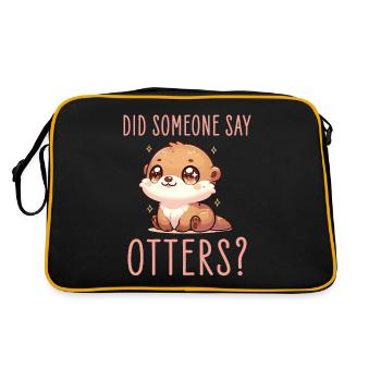 niedliche ottergrafik mit hat jemand otter gesagt otter - Retro Tasche - Schwarz/Gold - Hinten