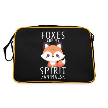 Charmant design de renard kawaii pour les amoureux de la nature - Sac Retro - noir/or - Dos