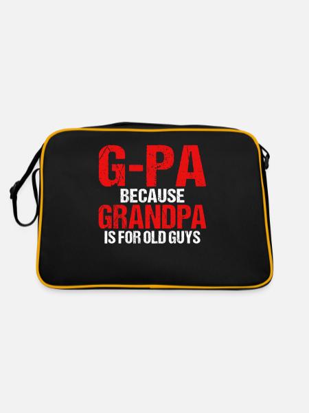 Grandpa Gifts - Retro Tasche - Schwarz/Gold - Hinten