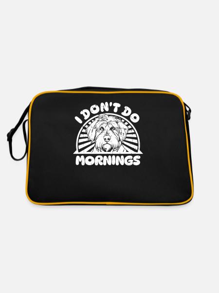 Old English Shepherd Bobtail Funny - Retro Bag - black/gold - Back
