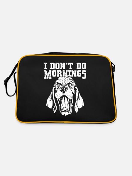 Bassett Chien Drôle Je Ne Fais Pas De Matins - Sac Retro - noir/or - Dos