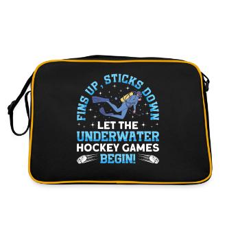Palmes Sur Bâtons Vers Le Hockey Subaquatique - Sac Retro - noir/or - Dos
