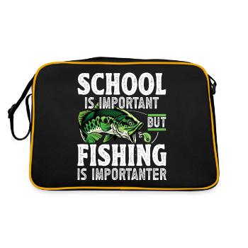 L’école de pêche amusante est importante, mais la pêche l’est - Sac Retro - noir/or - Dos