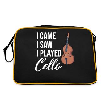 Je suis venu, j’ai vu que je jouais du violoncelle. - Sac Retro - noir/or - Dos