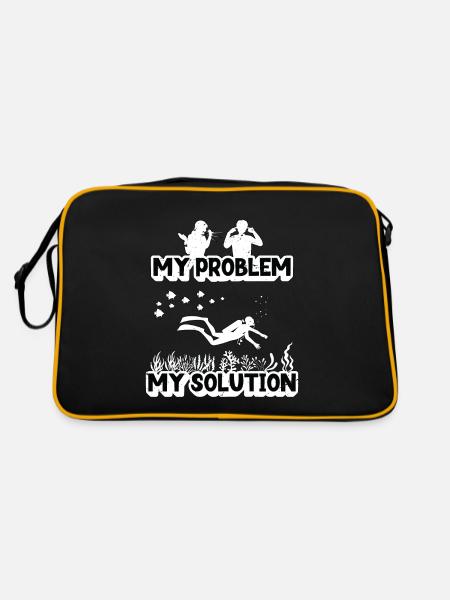Marine Biologist My Problem My Pictogram Dad Mom - Retro Bag - black/gold - Back