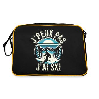 J'peux Pas J'ai Ski Cadeau Skieur Sports d'Hiver - Sac Retro - noir/or - Dos
