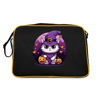 Costume de propriétaire de chat d'Halloween - Sac Retro - noir/or - Dos