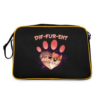 Dif-Fur-Ent I Furry Fandom I Furries Cosplay - Sac Retro - noir/or - Dos
