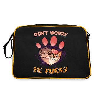 Don't worry be Furry I Furries Fandom I Anime - Retro Bag - black/gold - Back