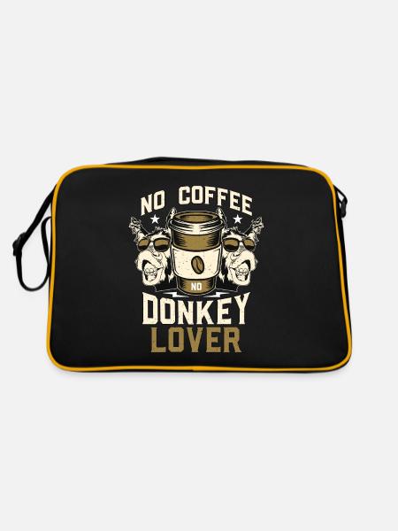 Donkey Lover No Coffee No Donkey Coffee Lover - Retro Bag - black/gold - Back