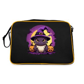 Costume d'Halloween pour chat méchant Chat kawaii - Sac Retro - noir/or - Dos