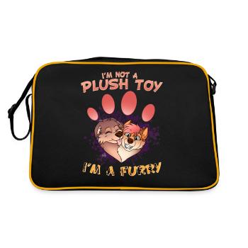 I'm not a plush toy I'm a Furry I Furries Fandom - Retro Bag - black/gold - Back
