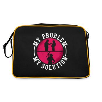 Farrier My Problem My Solution Pictogram Mom Dad - Retro Bag - black/gold - Back