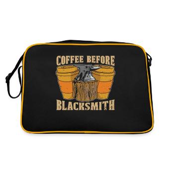 Blacksmithing Coffee Before Forging Coffee Lover - Retro Bag - black/gold - Back