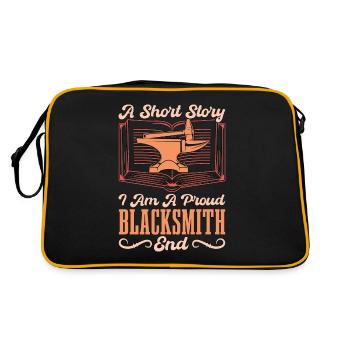Blacksmithing A Short Story I Am A Proud Metalwork - Retro Bag - black/gold - Back