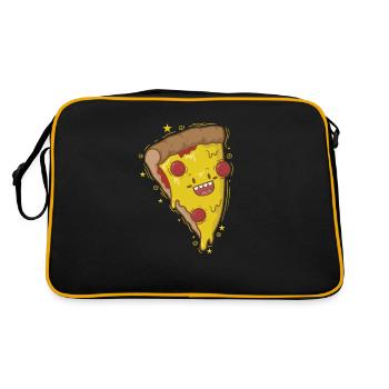 Salami Pizza is happy - Retro Bag - black/gold - Back