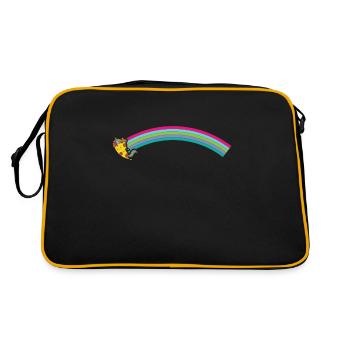 Pizza Unicorn with Rainbow - Retro Bag - black/gold - Back