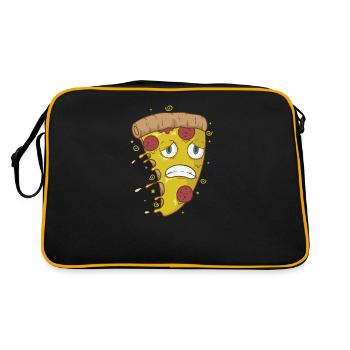 Pizza, salami and cheese is afraid - Retro Bag - black/gold - Back