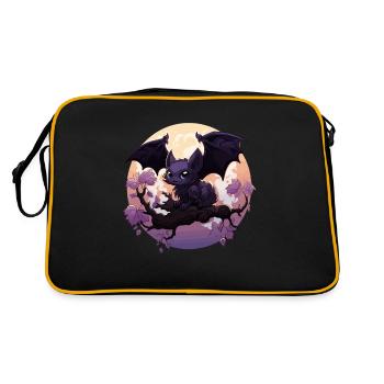 Chauve-souris Kawaii Halloween Chibi chauve-souris - Sac Retro - noir/or - Dos