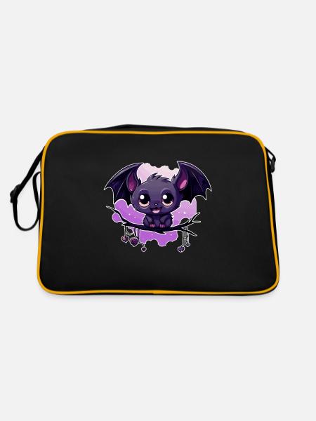 Costume d'Halloween motif chauve-souris mignon - Sac Retro - noir/or - Dos