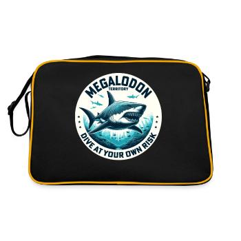 Alerte au territoire du mégalodon | Plongée avec les requins de l’océan - Sac Retro - noir/or - Dos