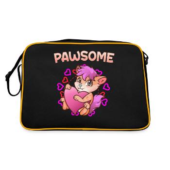Pawsome I Furry Fandom Cospaly - Retro Bag - black/gold - Back