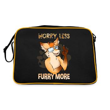 Worry less Furry more I Fursona Cosplay Fandom - Retro Bag - black/gold - Back