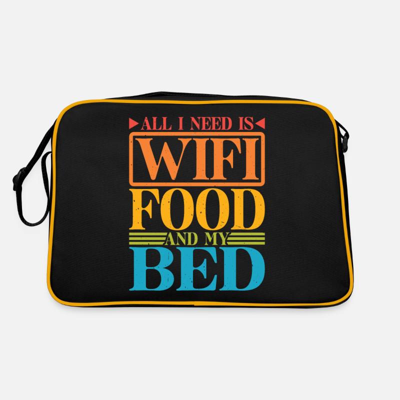 Tout ce dont j’ai besoin, c’est du Wifi, de la nourriture et de mon lit 8 Sac Retro