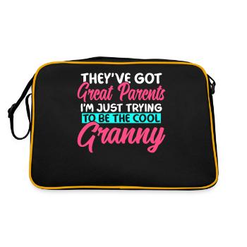 Grandma Gifts - Retro Tasche - Schwarz/Gold - Hinten