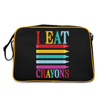 I Eat Crayons 10 - Retro Tasche - Schwarz/Gold - Hinten