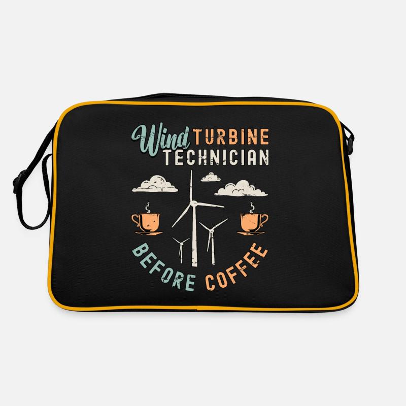 Wind Turbine Technician Before Windmill Coffee Retro Tasche