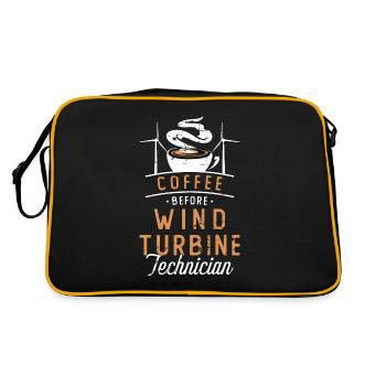 Wind Turbine Tech Coffee Windmill Coffee Lover - Retro Tasche - Schwarz/Gold - Hinten